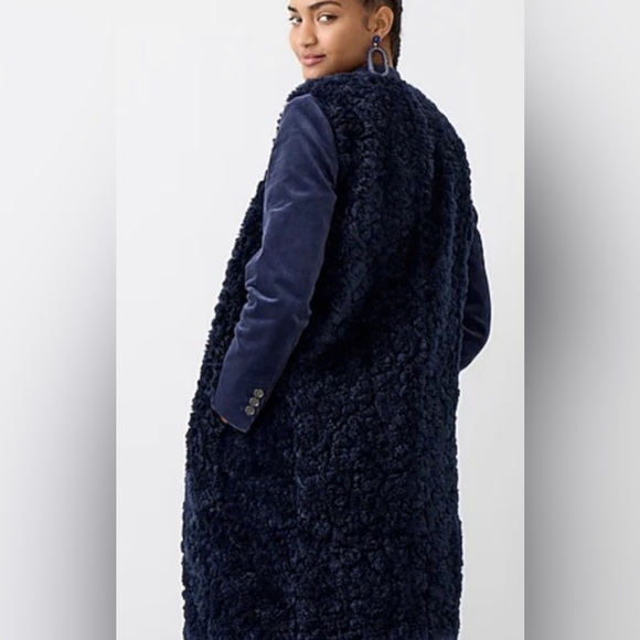 NWT Jcrew Long vest in recycled sherpa - Picture 3 of 7